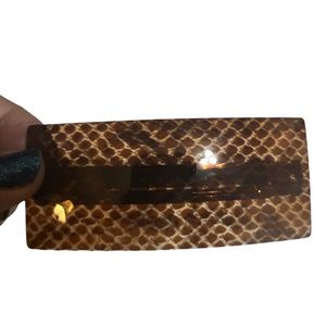 Vintage Transparent Brown French Barrette, Hair Clip, Deadstock